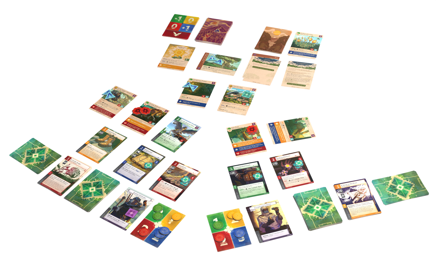 Spread of Earthborne Rangers game cards and pieces